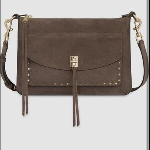 Rebecca Minkoff Darren Suede Top Zip Tote Bag In Porcini